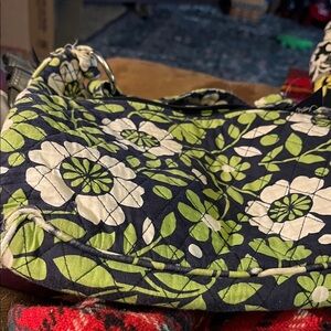 Vera Bradley Navy and Green Floral Shoulder Bag